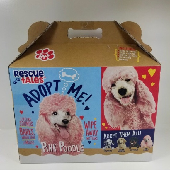 RESCUE TALES Pink Poodle Adoptable Pet Barks - Wags Tail - Moves - BRAND NEW! - Picture 3 of 8